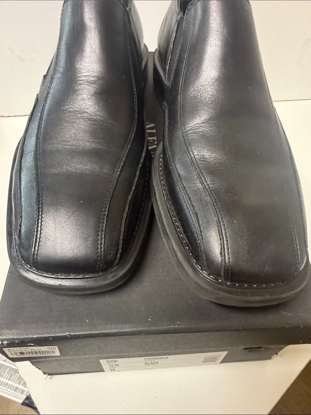 Alfani Black Leather Slip-On Loafers
